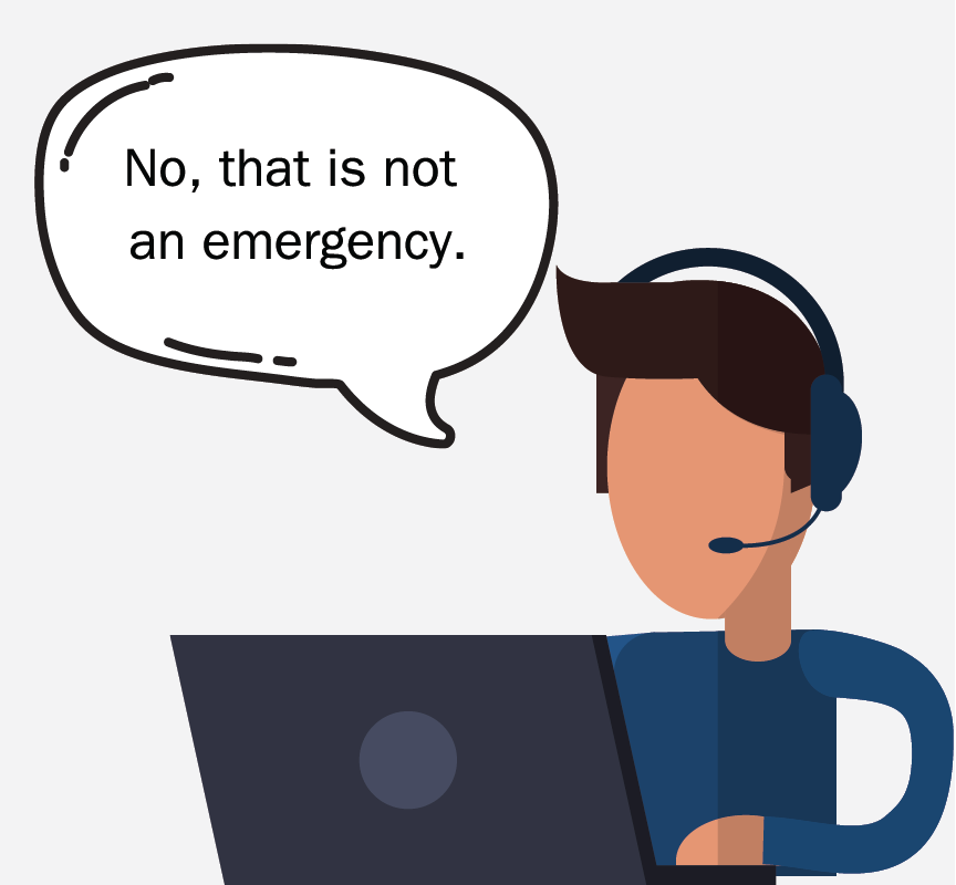 A 9-1-1 operator saying, 