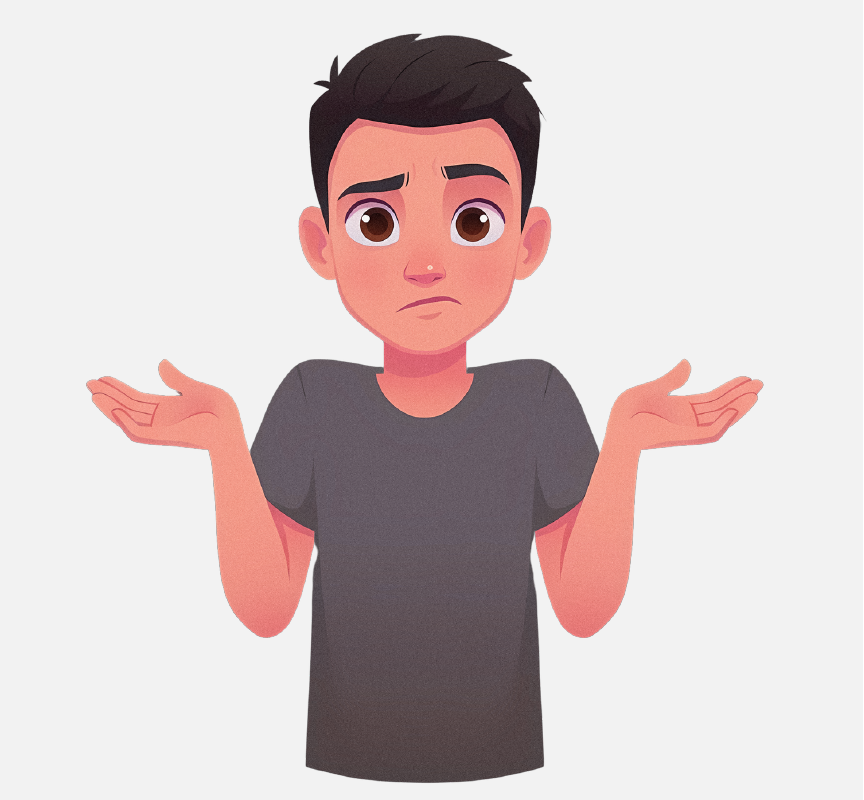 A boy shrugging his shoulders.