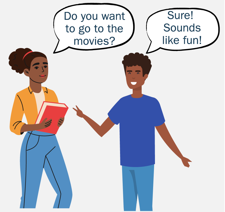 A girl asking a guy, 