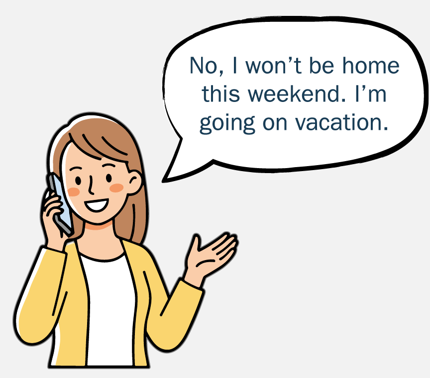 A woman talking on the phone and saying, 