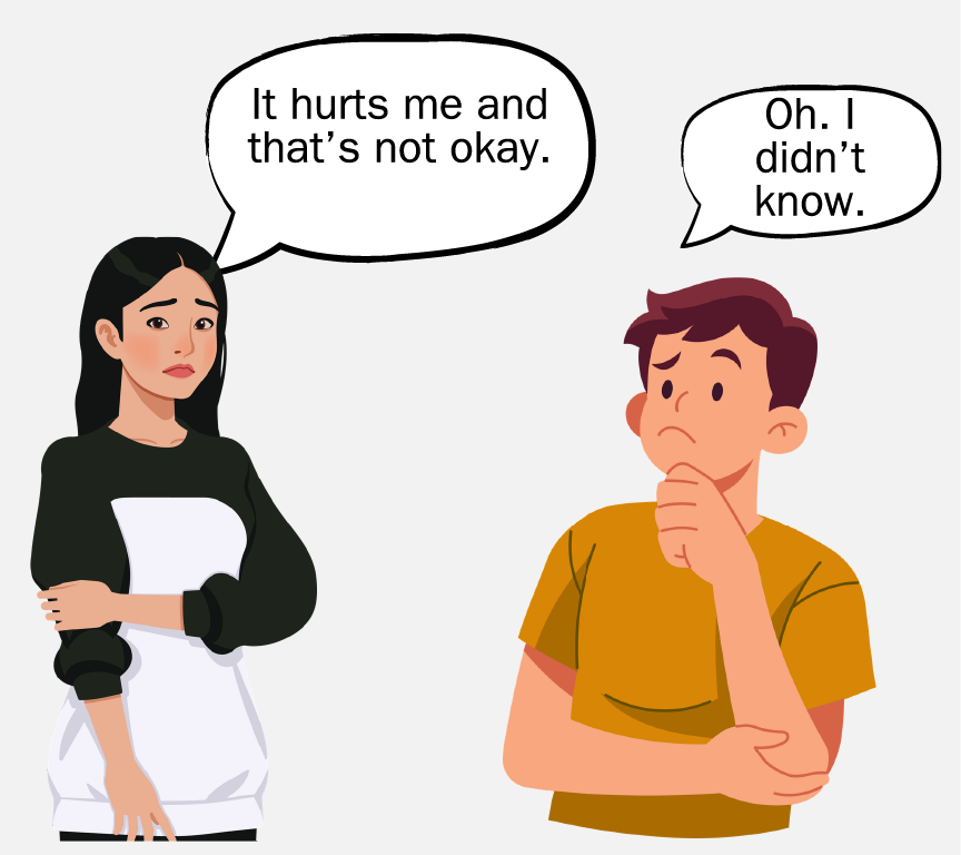 The girl says, 