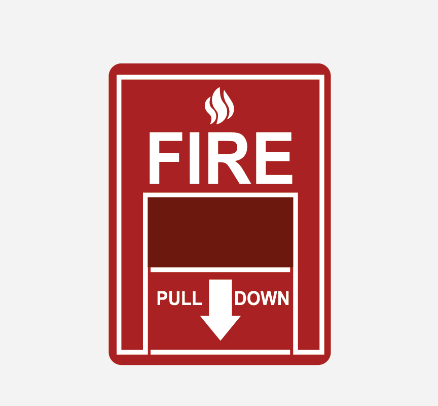 graphic of a fire alarm pull station