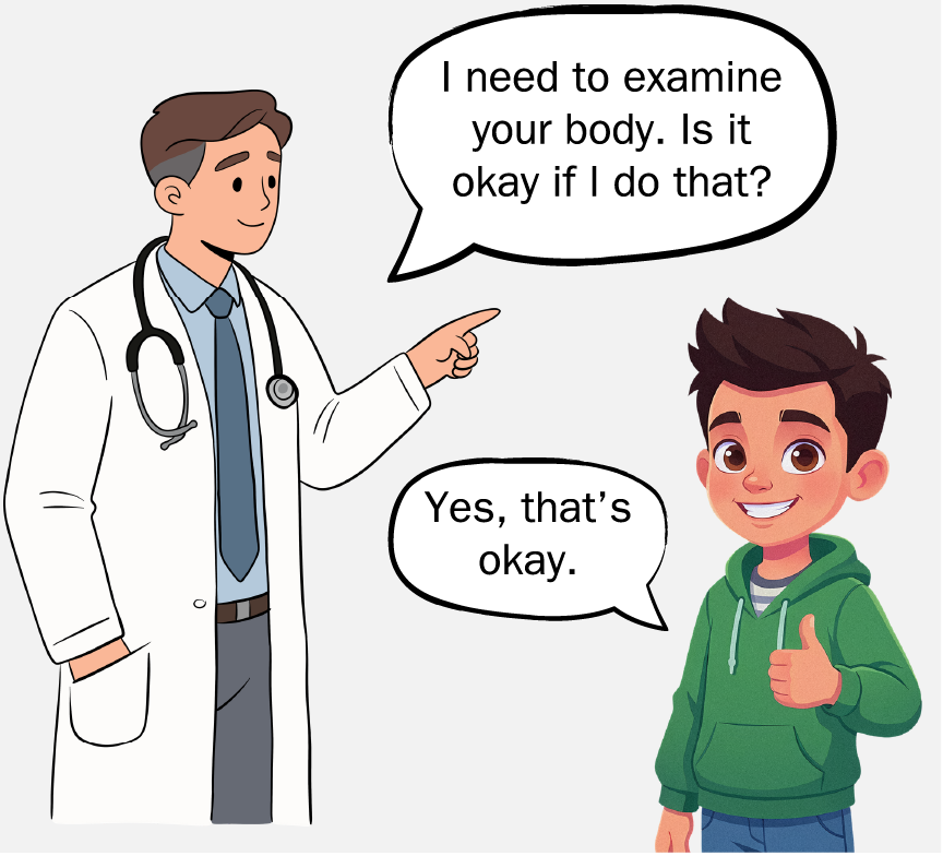 A doctor saying, 