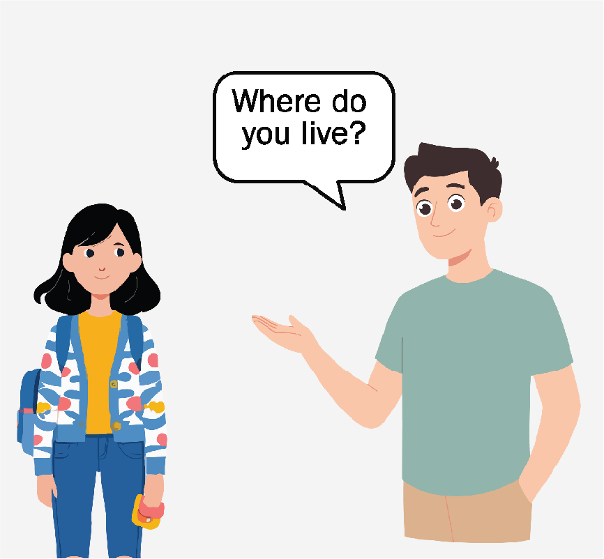 A man asking a young girl, 