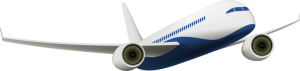 Cartoon rendering of airplane.