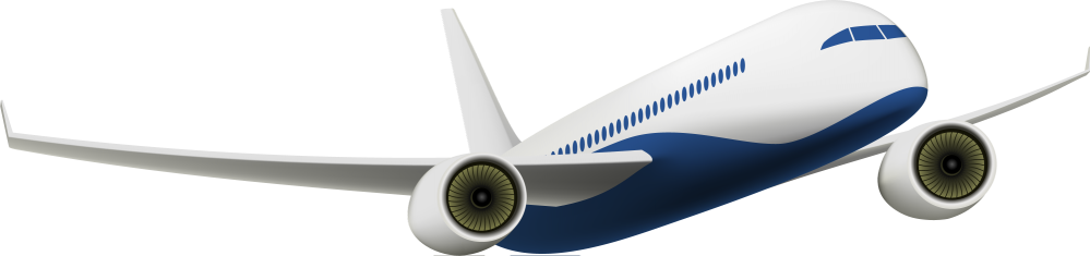 Cartoon rendering of airplane.