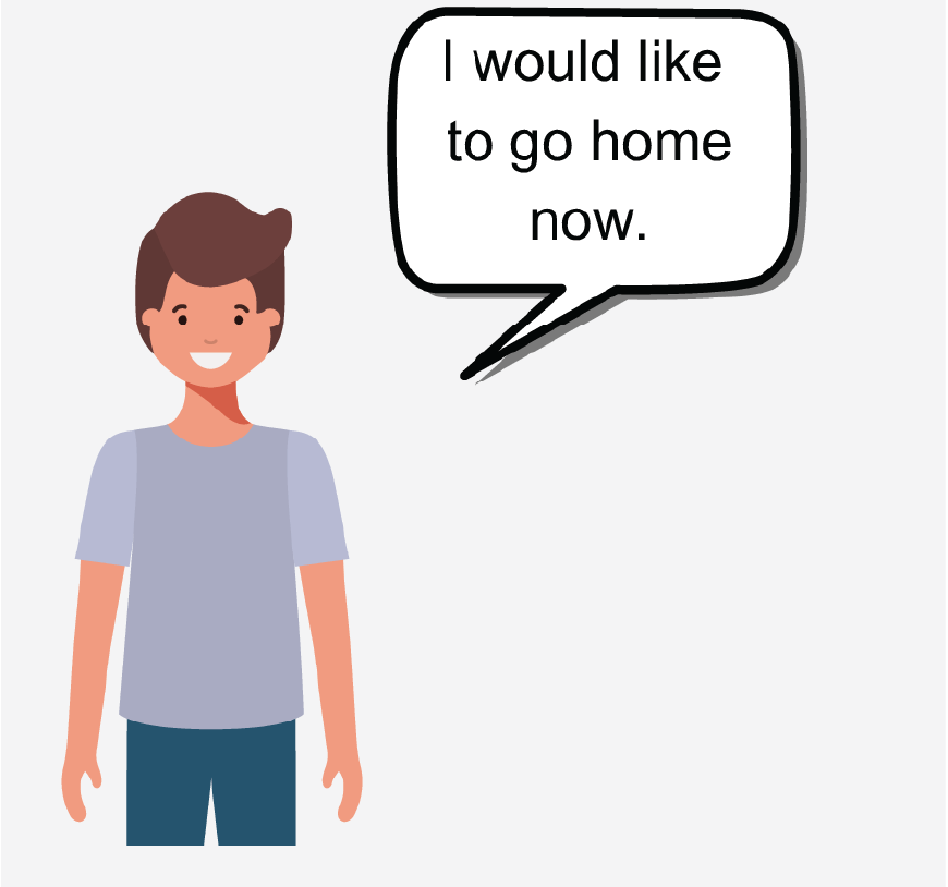 A boy saying, 