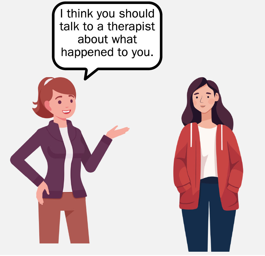 A woman saying, 