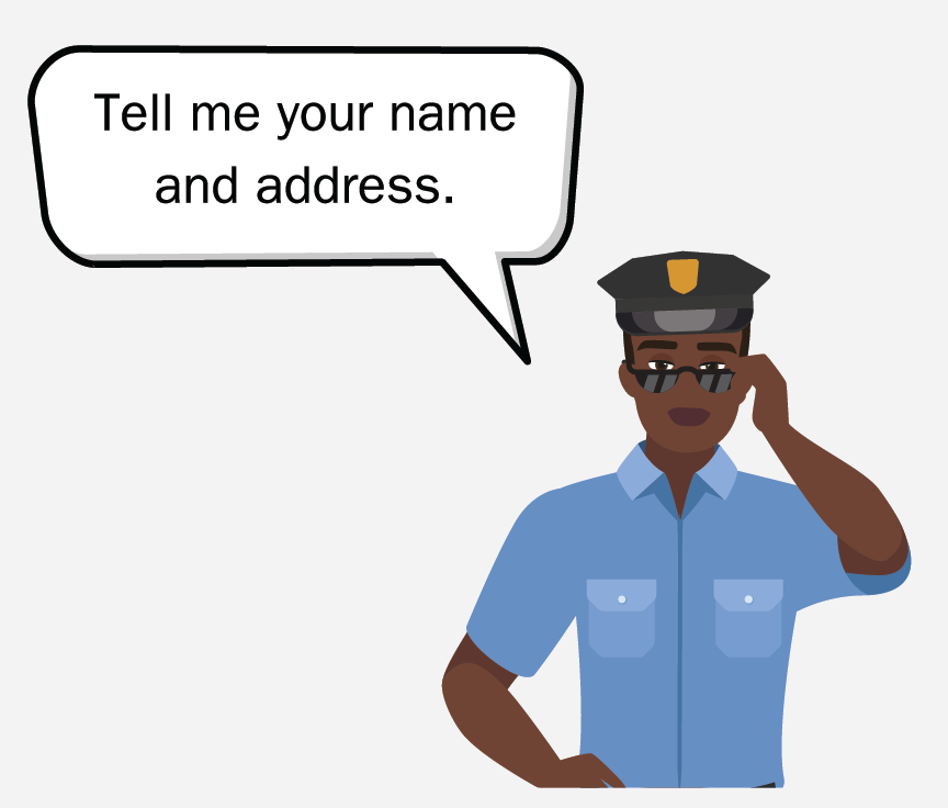 A police officer saying, 