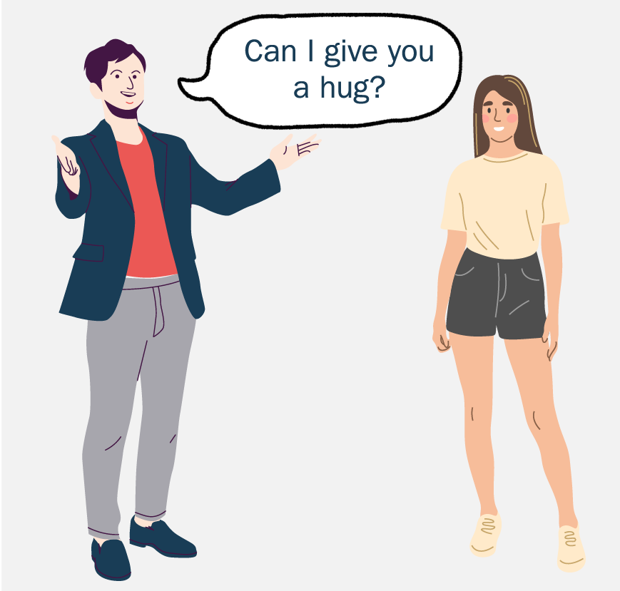 A man asking a woman, 