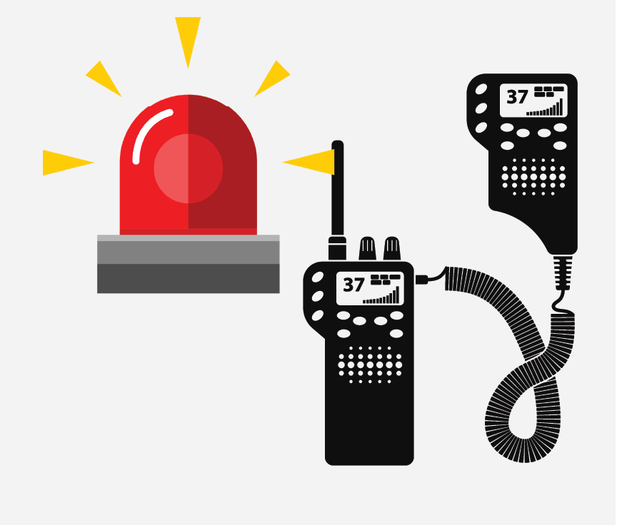A siren and police radio