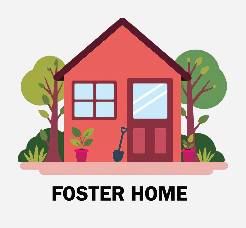 Graphic of a house with the words 
