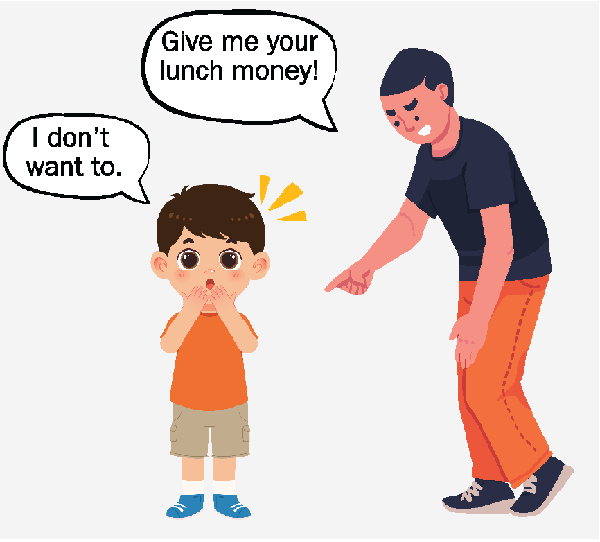 A boy saying, 