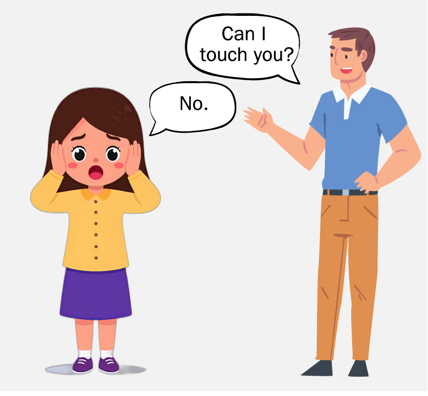 A man asking a young girl, 