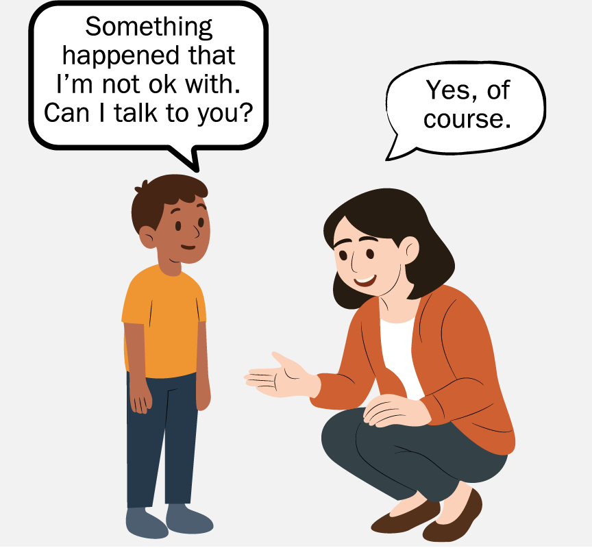 A boy saying, 