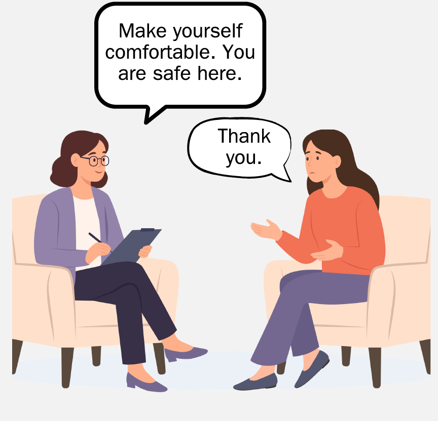 A therapist saying, 