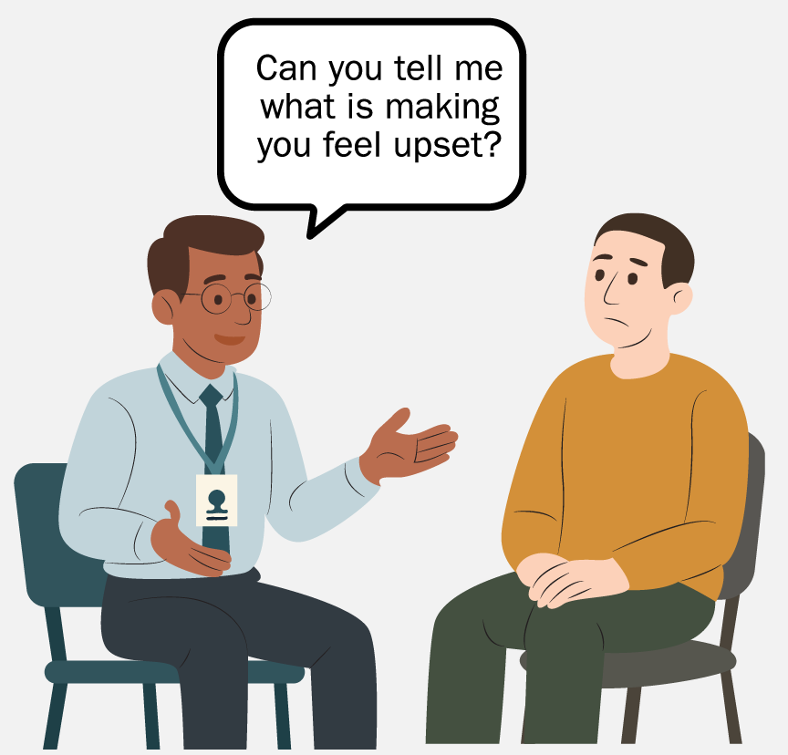 A therapist asking, 