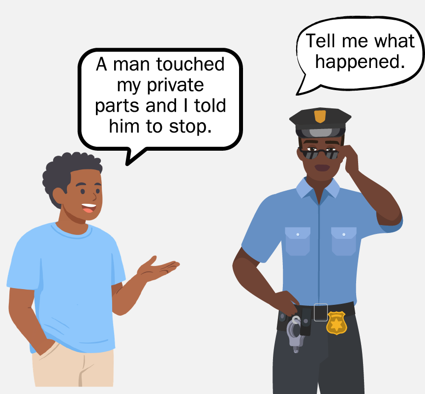 A police officer saying, 