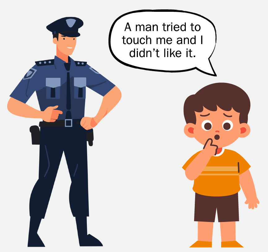 A boy saying, 