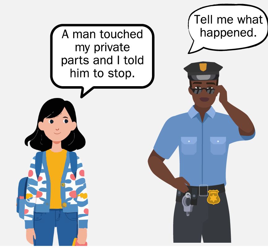 A police officer saying, 