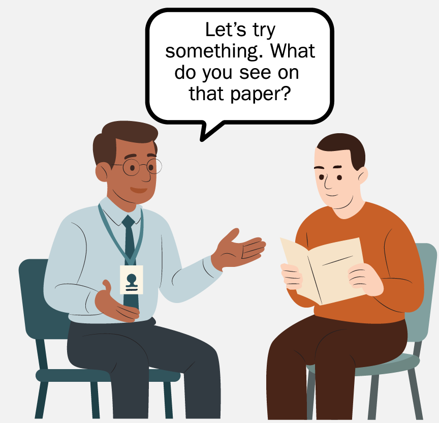 A therapist saying, 