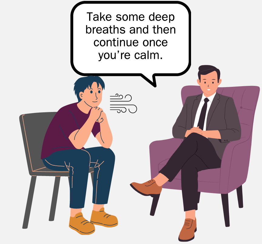 A therapist saying, 