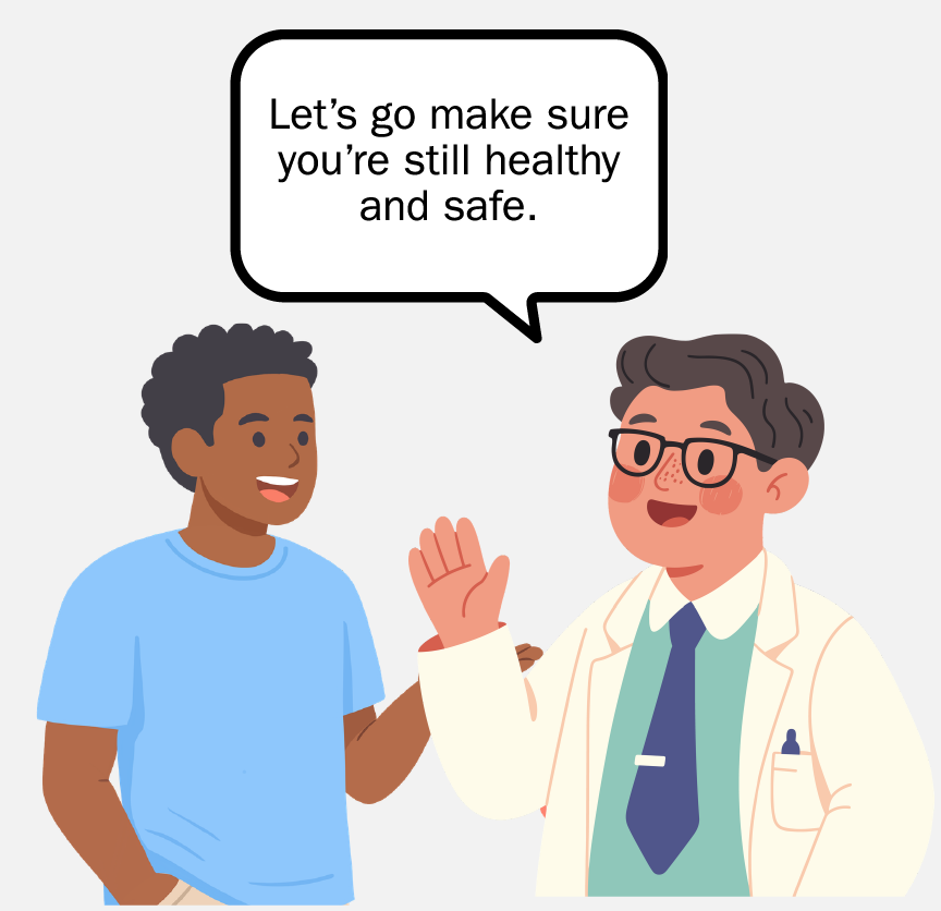 A doctor saying, 