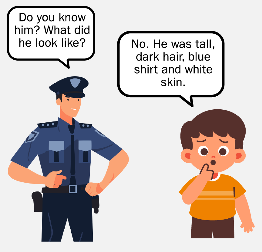 A police offer saying, 