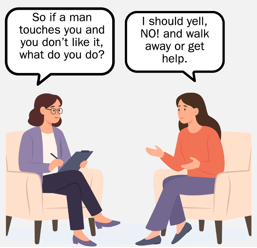 A therapist saying, 