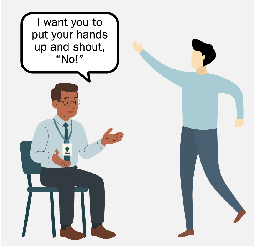 A therapist saying, 