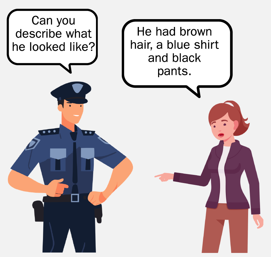A police officer asking, 
