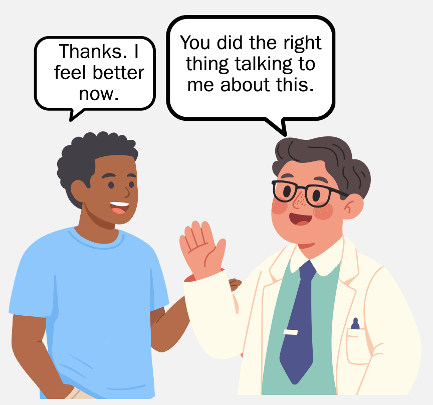 A doctor saying, 