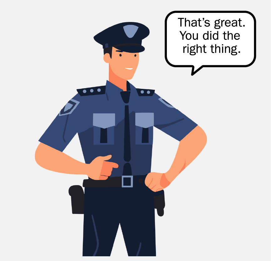 A police officer saying 
