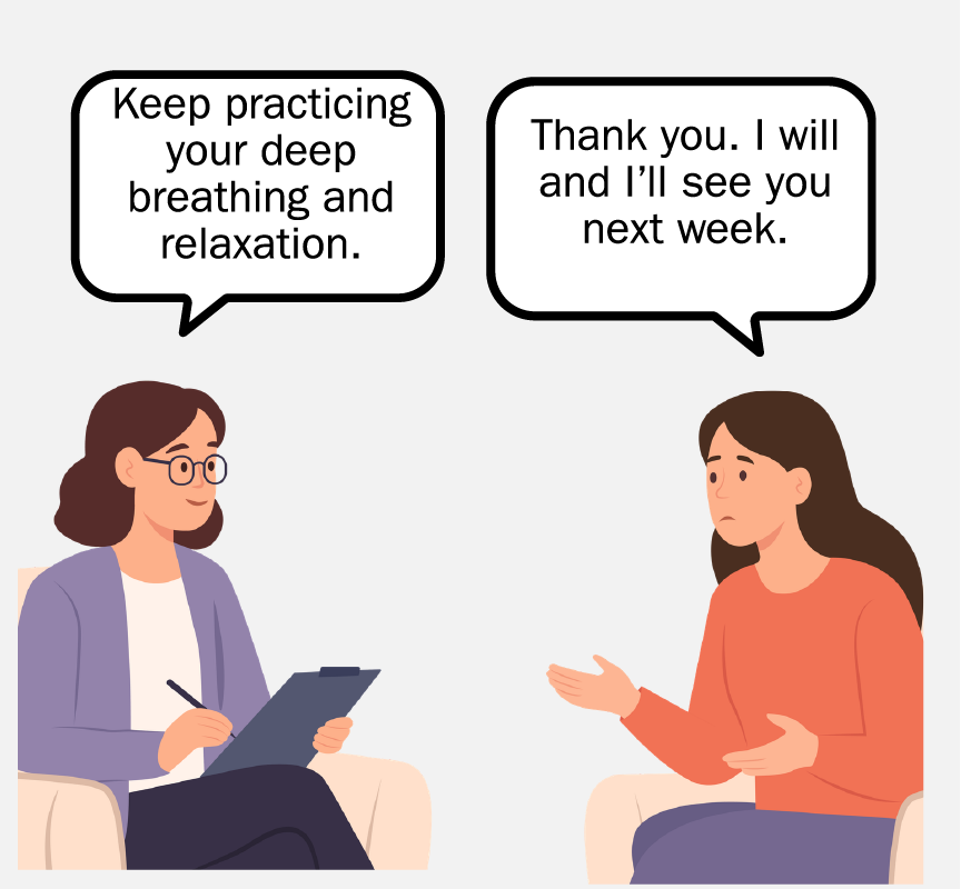 A therapist saying, 