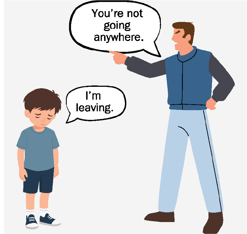 A boy saying 