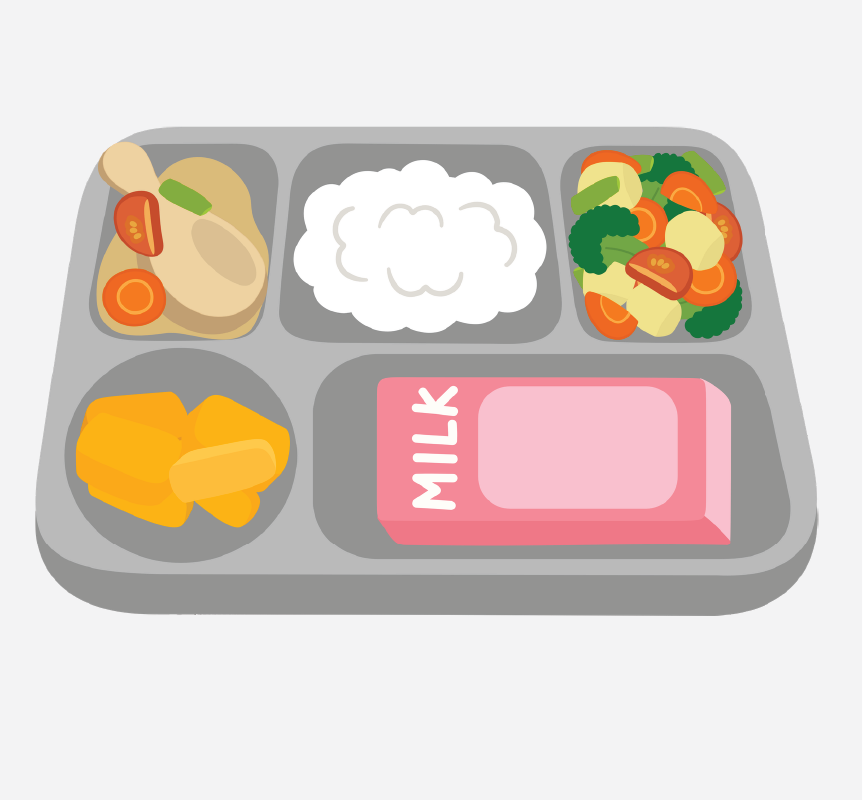 A tray full of food