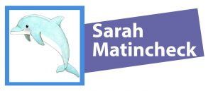 Blogger Sarah Matinchek’s identifier for the How I See It series includes her name, the series name and a dolphin avatar.