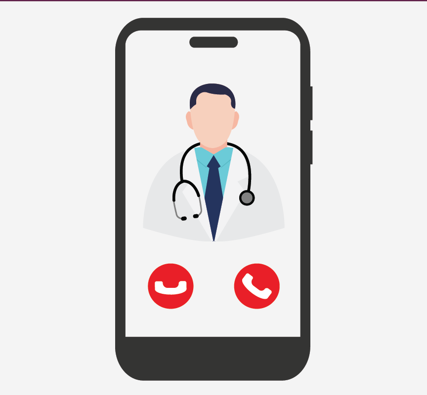 A cell phone calling a doctor.