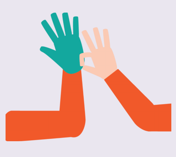 A person's right hand pulls a glove onto their left hand using two fingers.