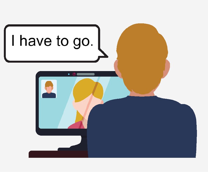 The back of a person's head looking at a computer screen and saying, 