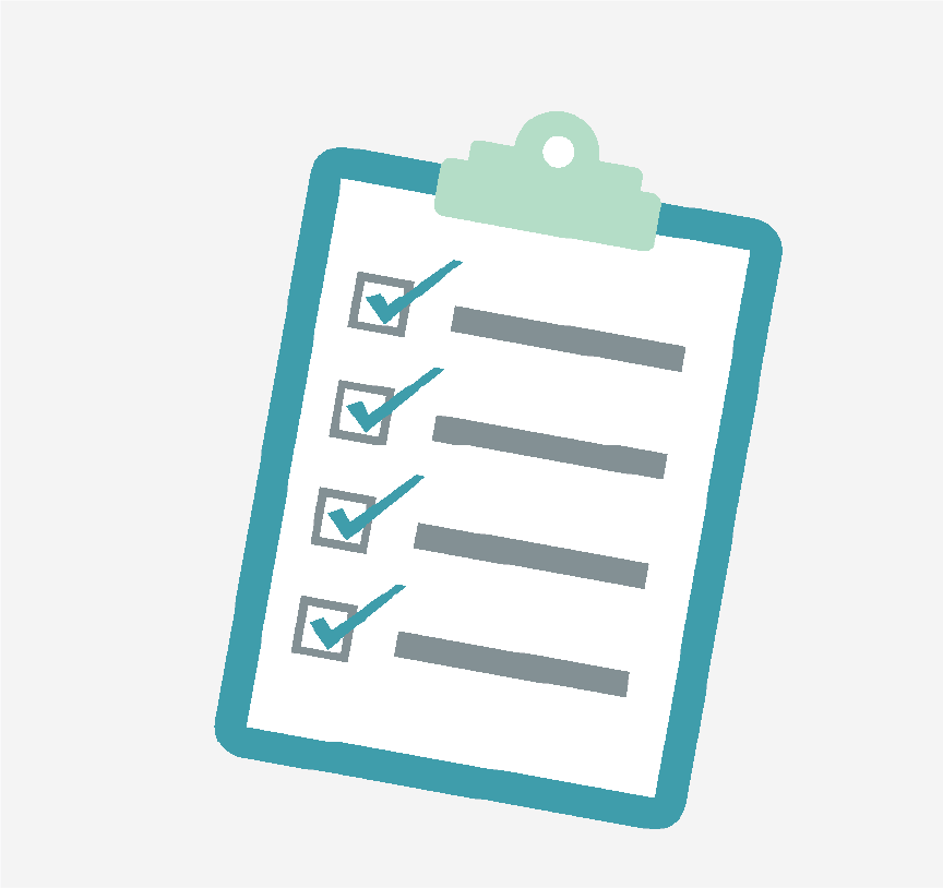 A clipboard with a checklist.