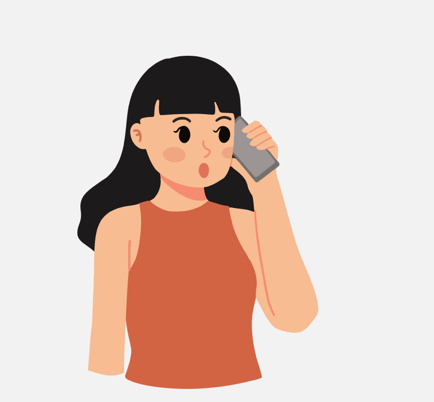 A woman talking on the phone.