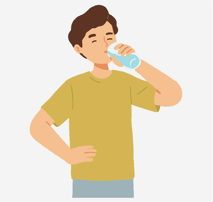 A man drinking a glass of water.