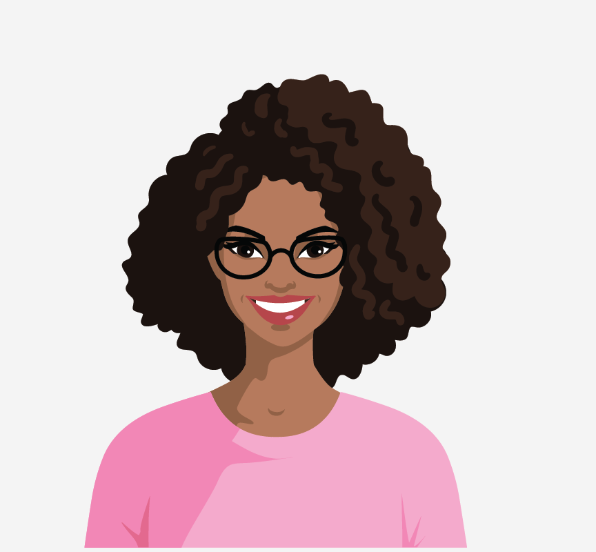 A smiling woman.