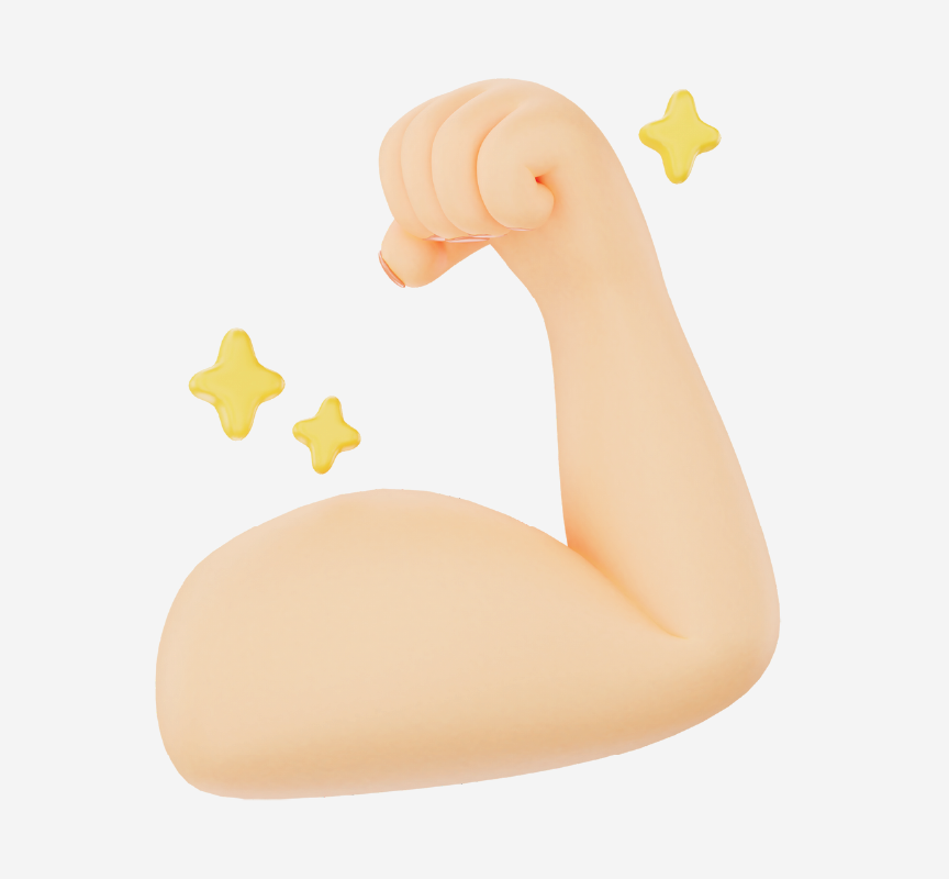 An arm flexed into a muscle.