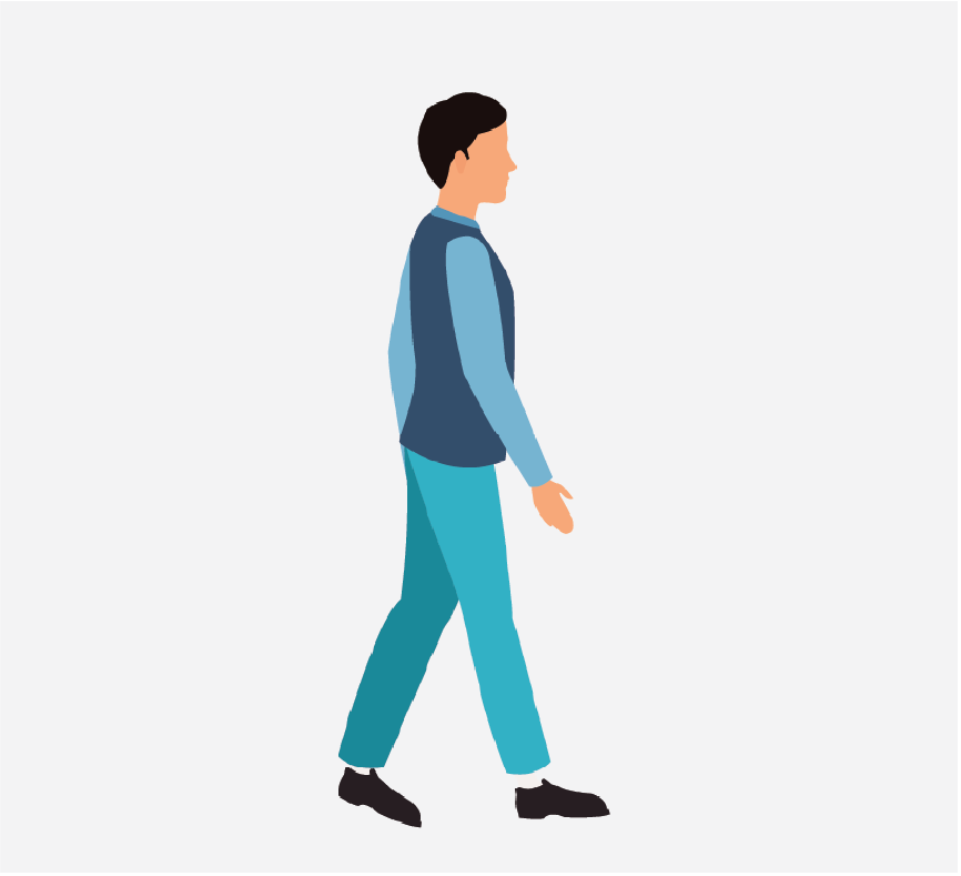 A man walking.