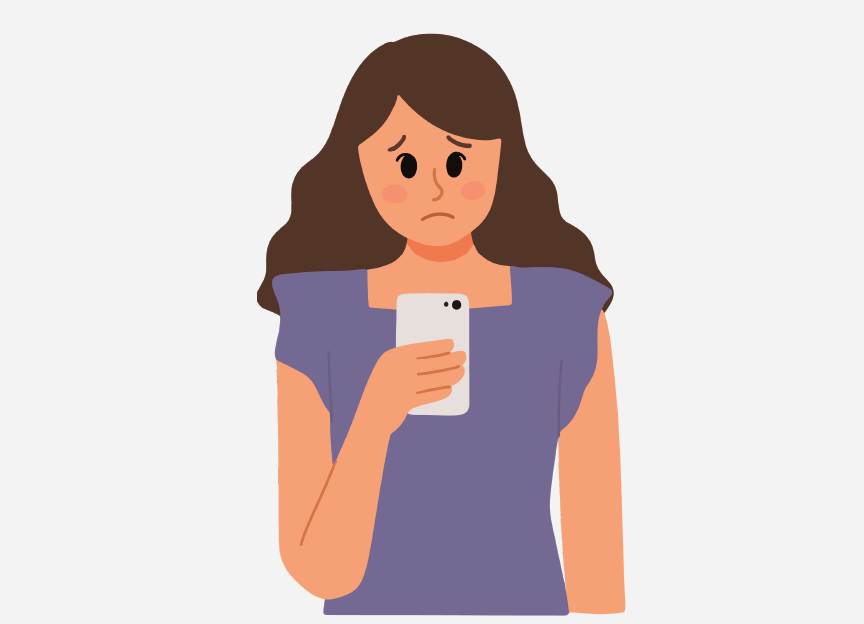 A girl using her cell phone.