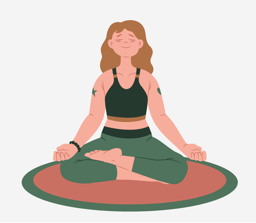 A woman sitting with her legs crossed.