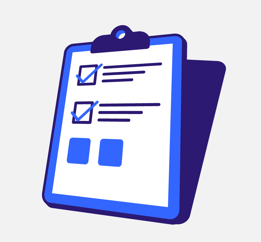 A clipboard with a checklist.