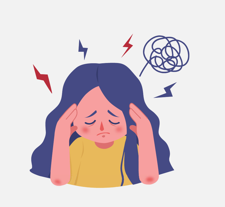 A stressed-looking girl